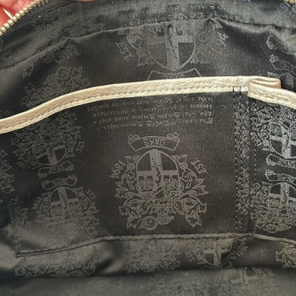 DAK’s of London silver/cream leather black patent leather shoulder bag - Picture 11 of 13